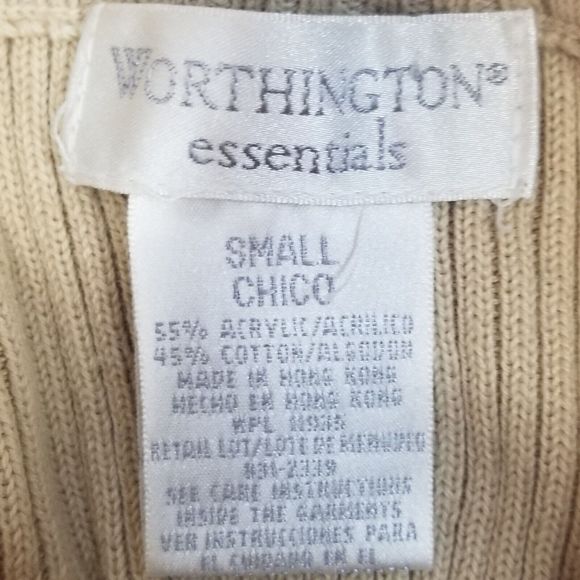 Worthington Essentials Womens Striped Ribbed Mock Neck Short Sleeve Sweater Sz S - Picture 5 of 6